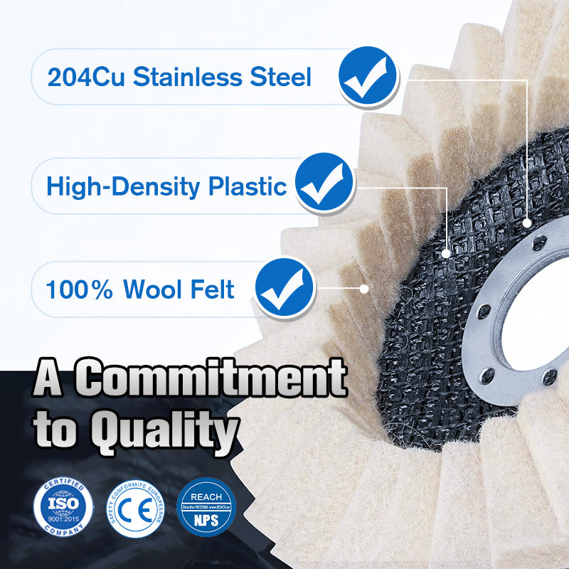 🧰BUY 2 GET 3 FREE🔧 Achieve A Mirror Finish –Wool Felt Flap Polishing Disc