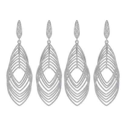 Layered Leaf Dangle Earrings for Women