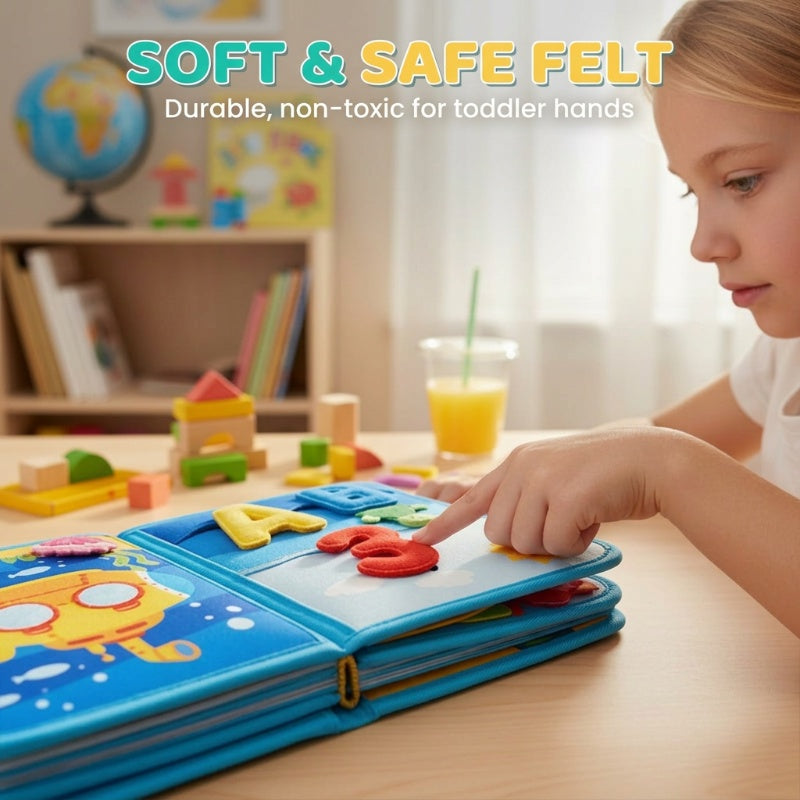 Livre d’activités en feutrine thème océan pour tout-petits