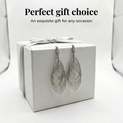 Layered Leaf Dangle Earrings for Women