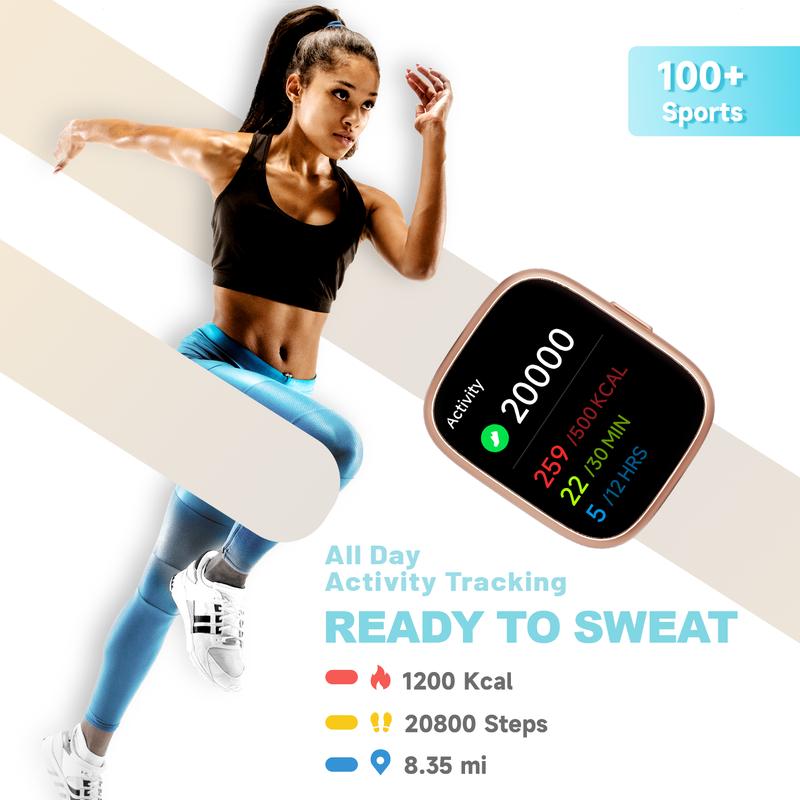⌚ 50% OFF! Smart Watch for Women & Men – Make/Answer Calls, 100+ Sports Modes, Sleep Tracker & IP68 Waterproof! 💪📲