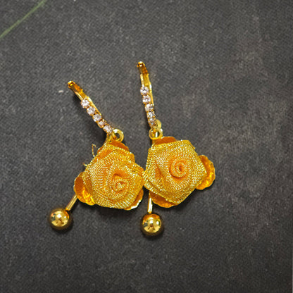 Golden Years-Women's Versatile Gold Rose Earrings