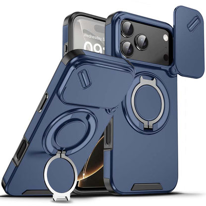 Magnetic Phone Case with Ring Stand For iPhone.airbag military protection