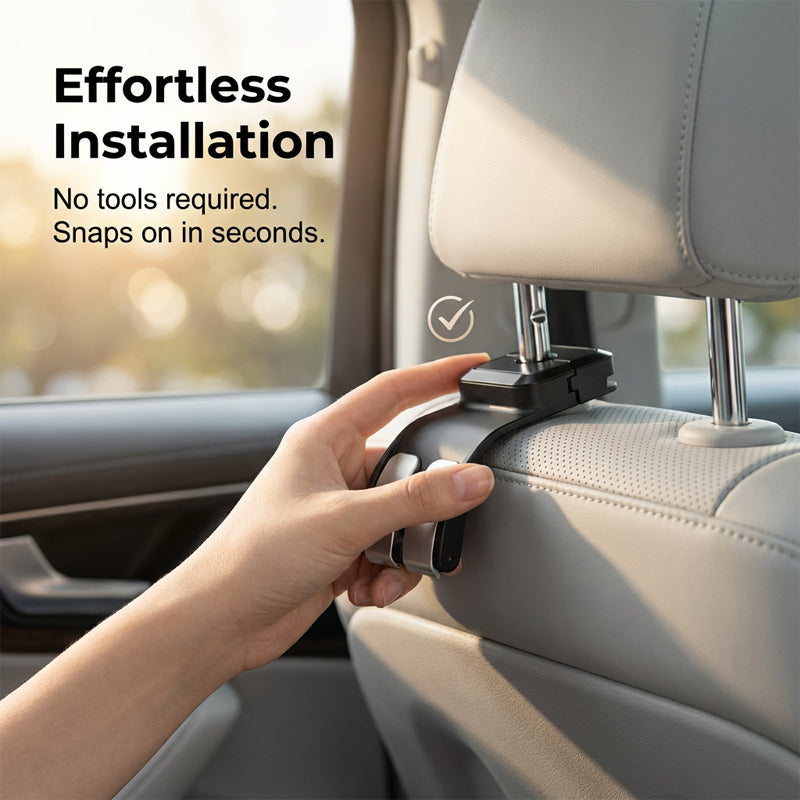 Heavy-Duty Retractable Car Seat Organizer Hook