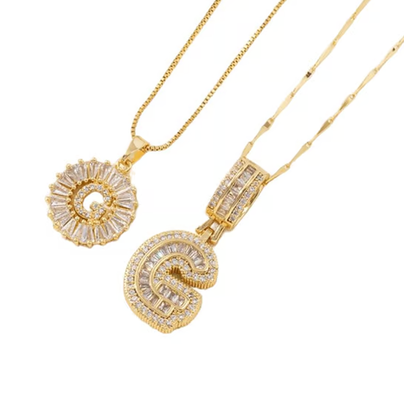 Gold Alphabet Pendant Necklace