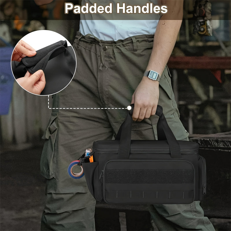 🔥Ultimate Heavy-Duty Canvas Tool Bag with MOLLE System | Professional Organizer & Multi-Pocket Technician Carrier