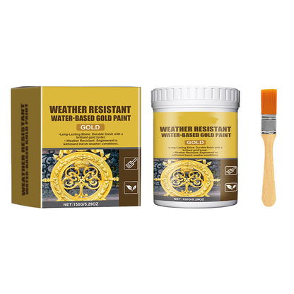 🥳2026 HOT SALE🥳💞50K+ SOLD!🏠✨ 50% OFF! Weather Resistant Gold Paint – Water‑based, brilliant shine. Safe for metal, wood & stone. Lasts rain or shine! 🖌️💛