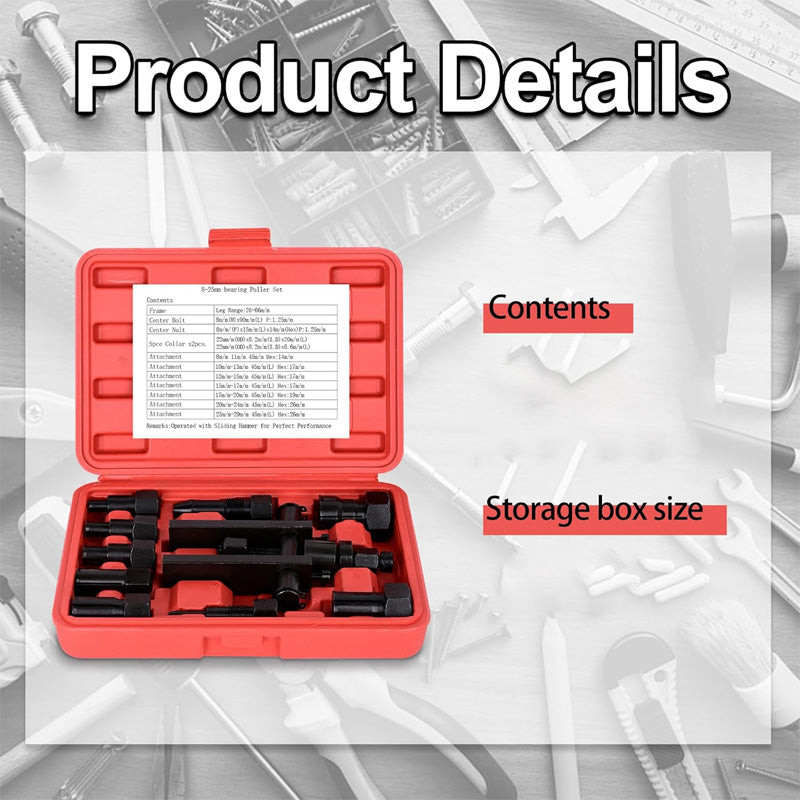 🛠️ 50% OFF NOW!⚙️ 10 PCS Motorcycle Bearing Puller Tool Kit – Heavy Duty & Portable – Mechanic Essential 🏍️